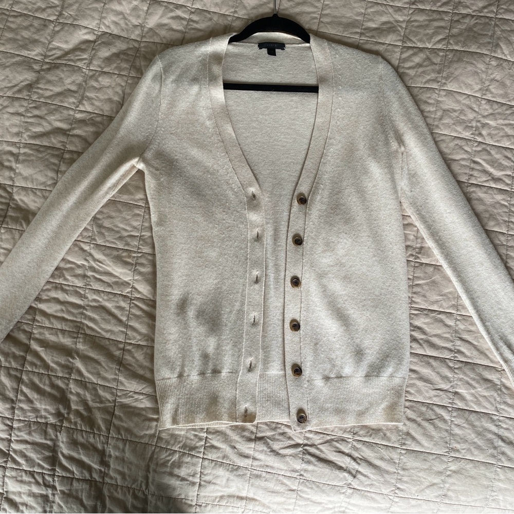 J.Crew beige cardigan - wool cashmere blend